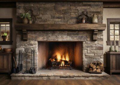Reprise d’une cheminée ancienne en pierres